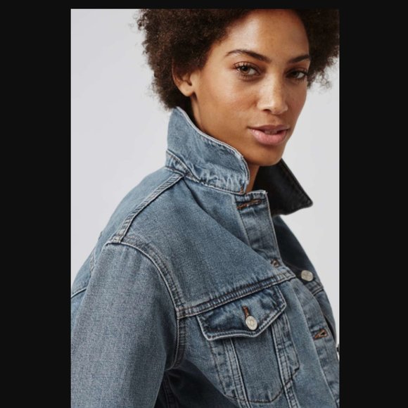 Jackets & Coats Moto Oversized Denim Jacket In Blue